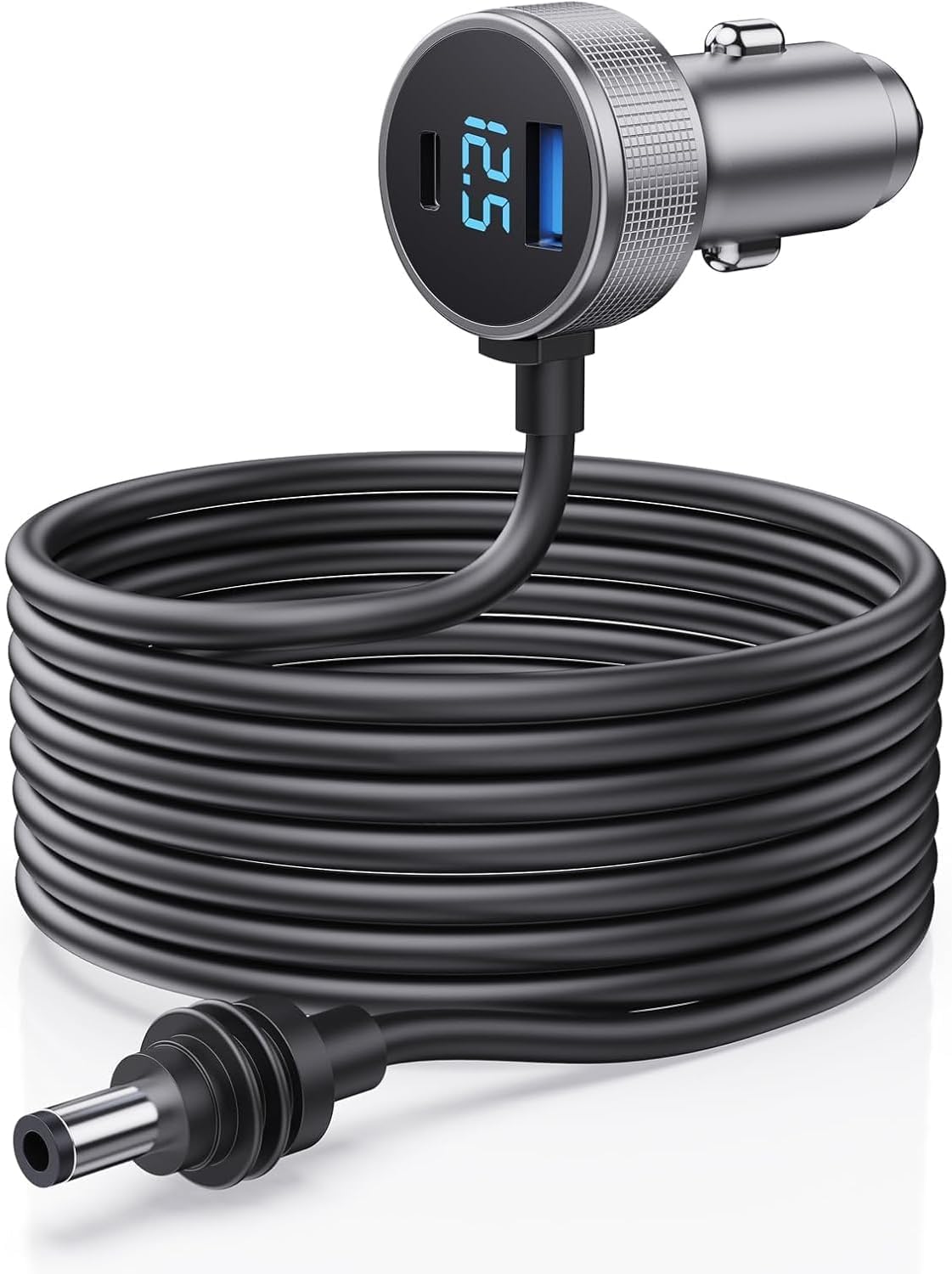 Starlink Mini Cable, 3 in 1 Starlink Mini Car Charger DC Power Cable+ Cigarette Lighter Adapter 12V-48V with Digital Display, Durable USB C PD 40W and USB A 35W Ports for Trucks and Cars (10FT)