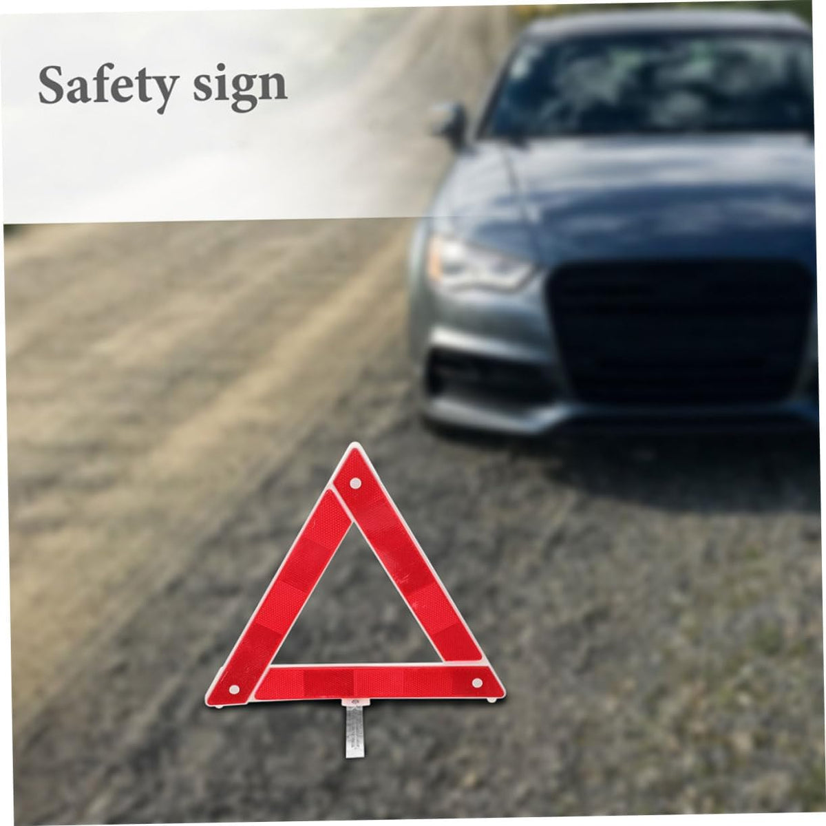 2 Pack Reflective Triangle Warning Signs for Vehicles, Foldable