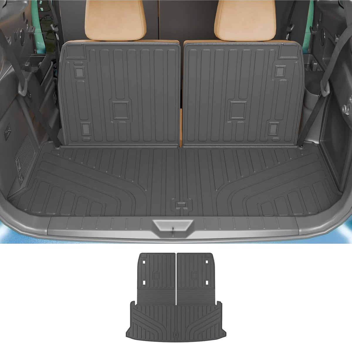Rontaod Trunk Mat with Backrest Mat for 2021-2026 Kia Sorento Accessories