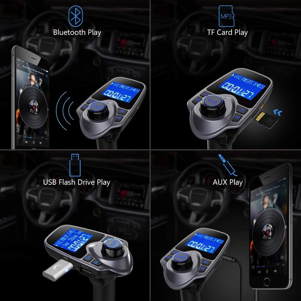 T11 Wireless Bluetooth FM Transmitter Handsfree Car Kit MP3 Player Wireless Bluetooth Adapter with Dual USB Port Car Kit
