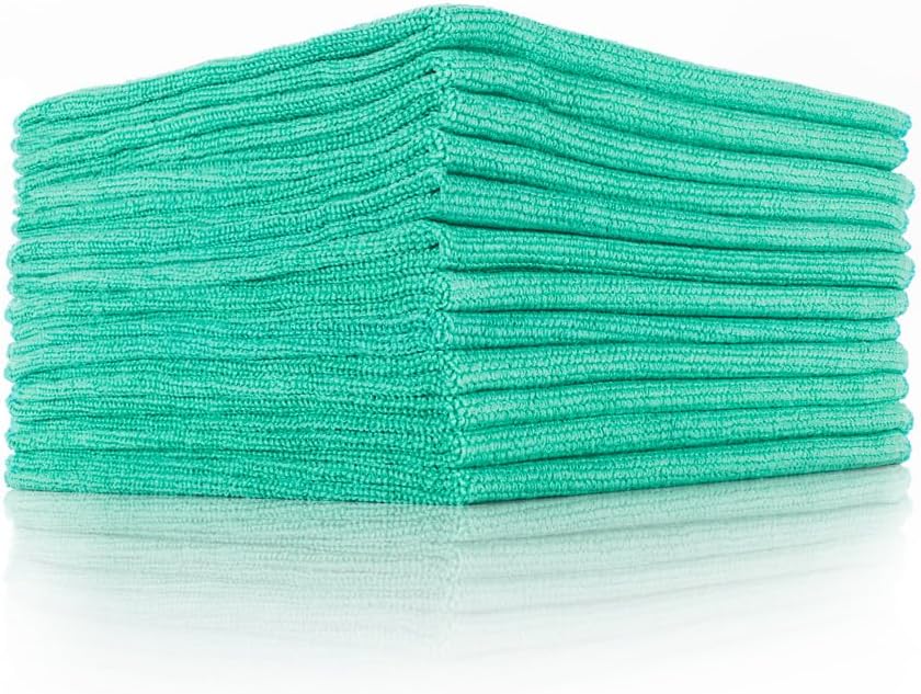 The Rag Company - The Edgeless Pearl - Professional Microfiber Detailing Towel for Ceramic Coating Leveling and Sealant Removal, Scratch-Free with No Tags, 320gsm, 16in x 16in, Orange - 12-Pack