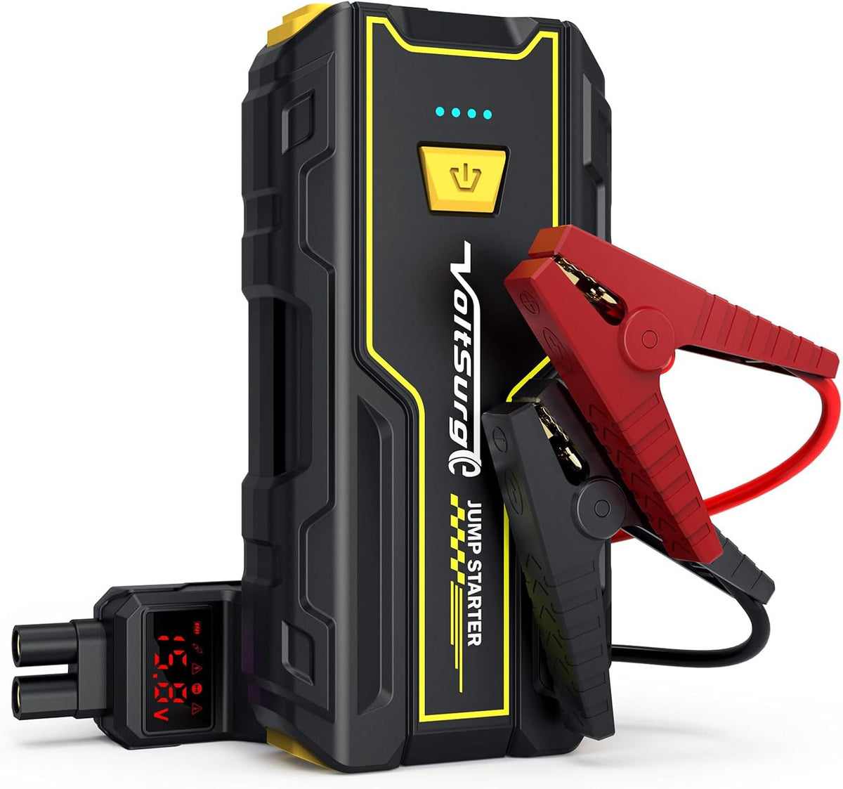 Car Jump Starter with Air Compressor, VoltSurge 6000A Peak 12V Battery Jumper Starter Portable Booster Pack, 150PSI Safe Jump Box with LED Light(Up to 10L Gas/8L Diesel Engine)