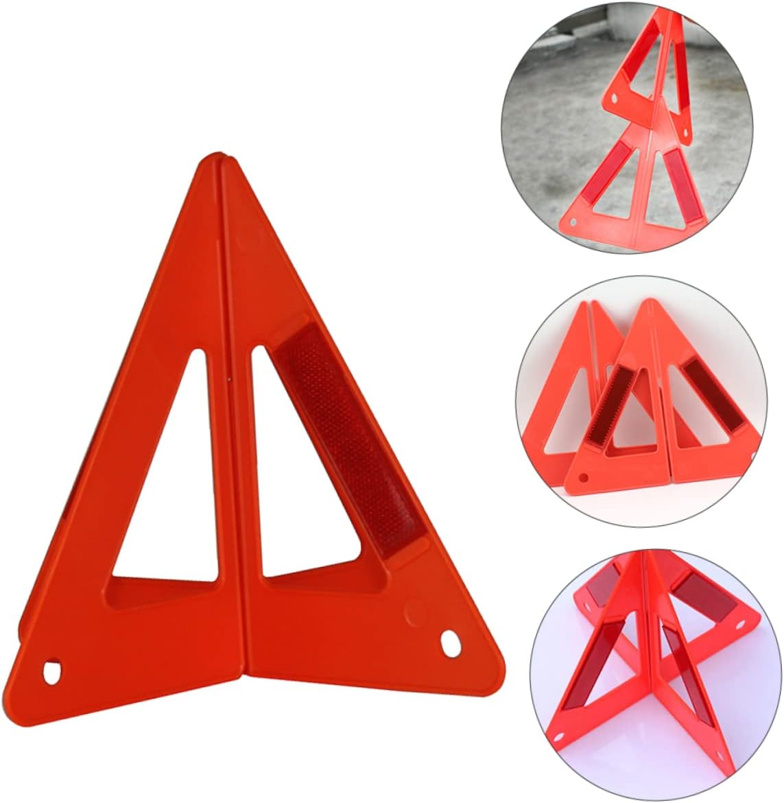 Vaguelly 2 Sets Warning Sign Car Road Safety Kit Road Safety Kit for Car Red Car Reflective Road Safety Kit Car Road Warn Kit Roadside Car Warning Tool Triangle Plastic Road Sign