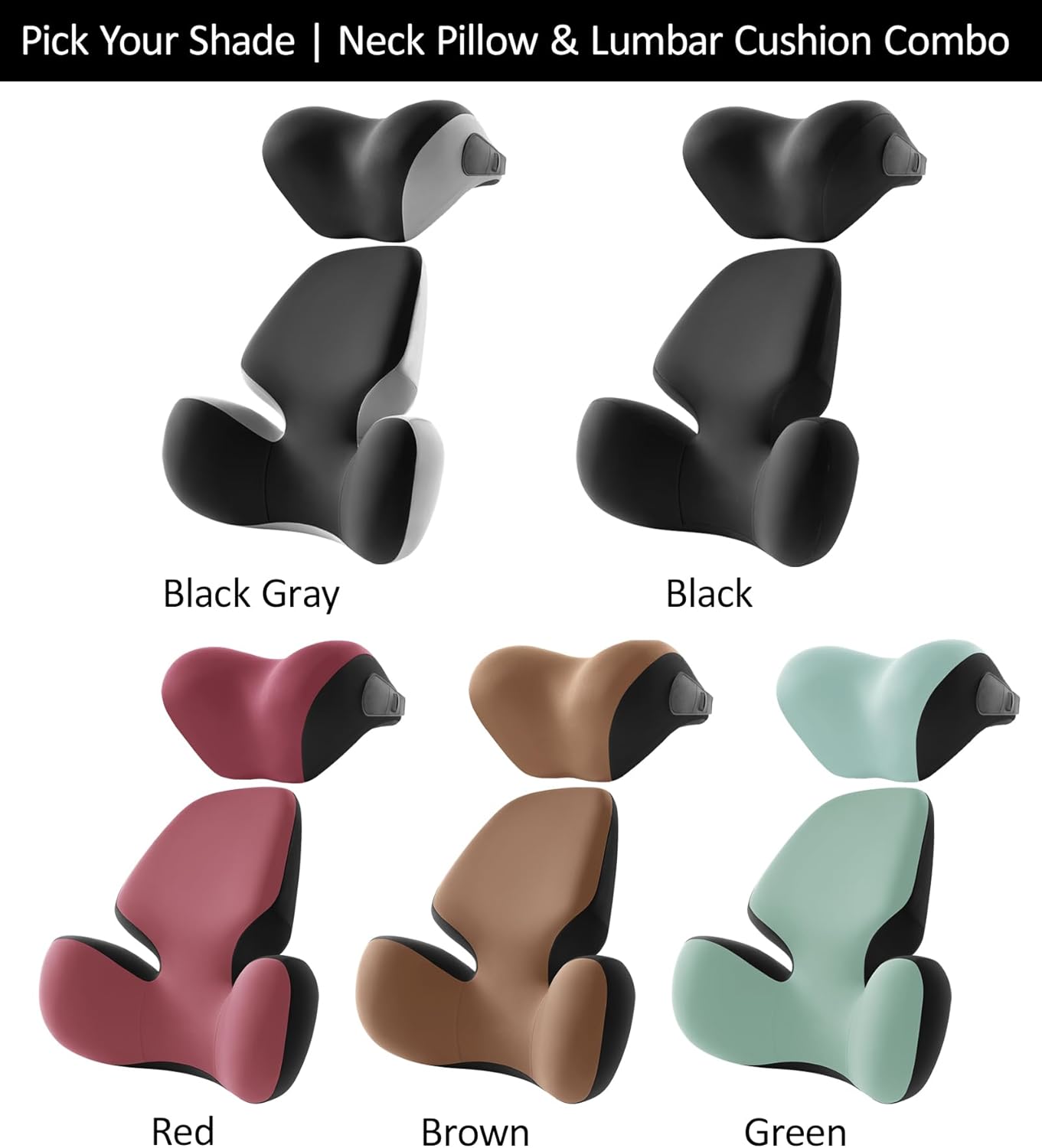 BEBAS Car Headrest Pillow, Memory Foam Neck Support Pillow for Cars - Ergonomically Designed for Long Drives, Travel & Commuting, Pain Relief with Removable & Washable Cover (Green,1-Pack)