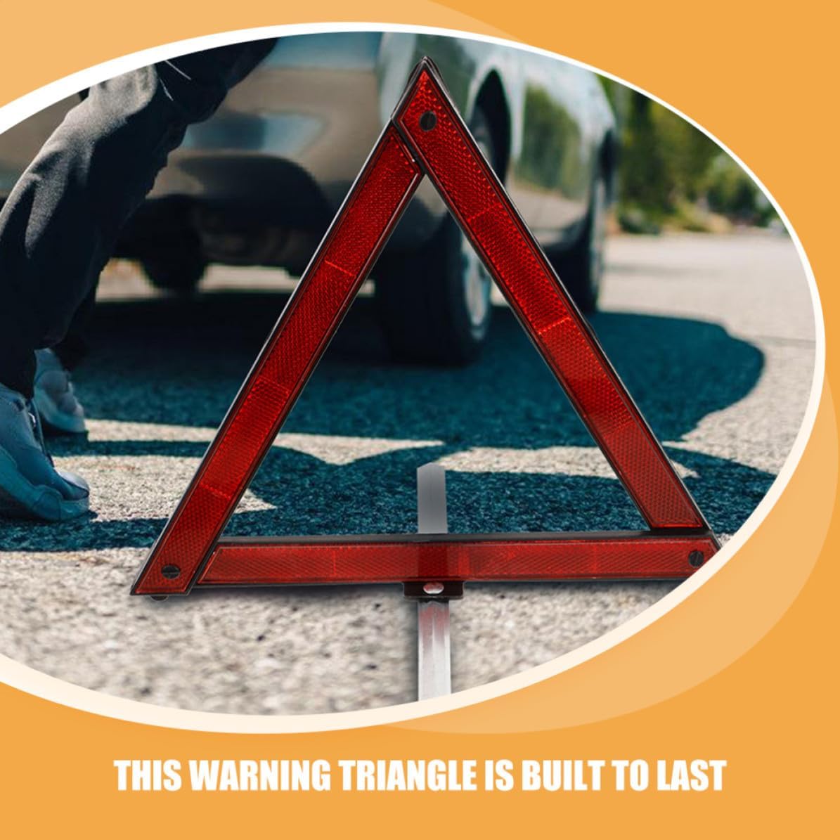 5 Pack Car Warning Triangles, Foldable ABS Reflective Roadside Safety Signs