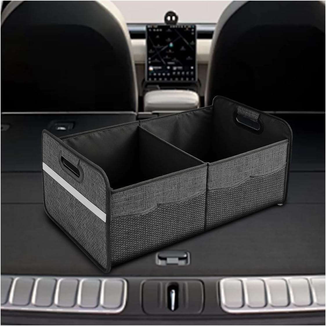 Car Trunk Organizer, 55L Collapsible Car Storage for SUV Truck, Gray