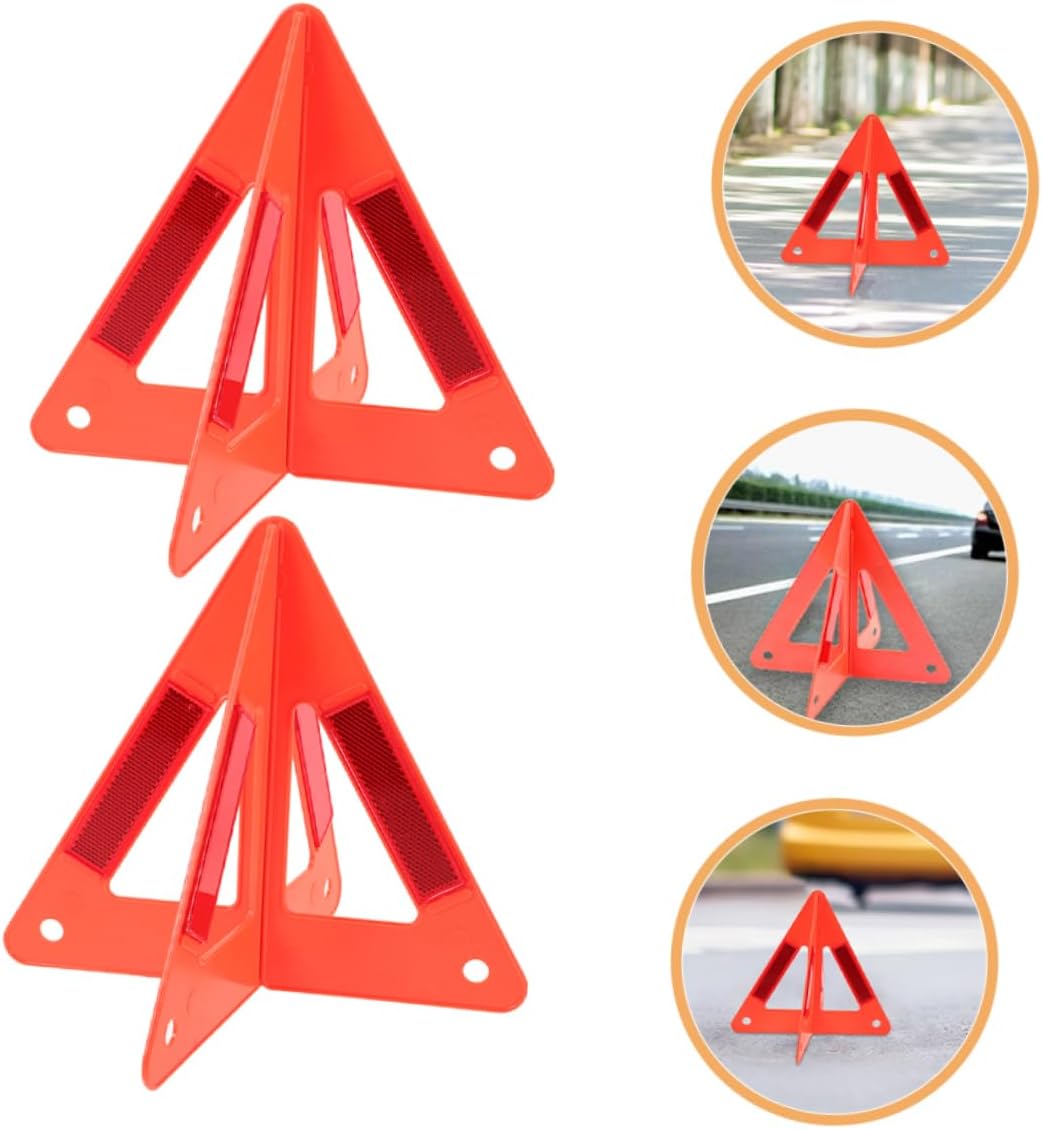 DECHOUS 5pcs Triangle Warning Signs for Vehicle Roadside Safety Alerts