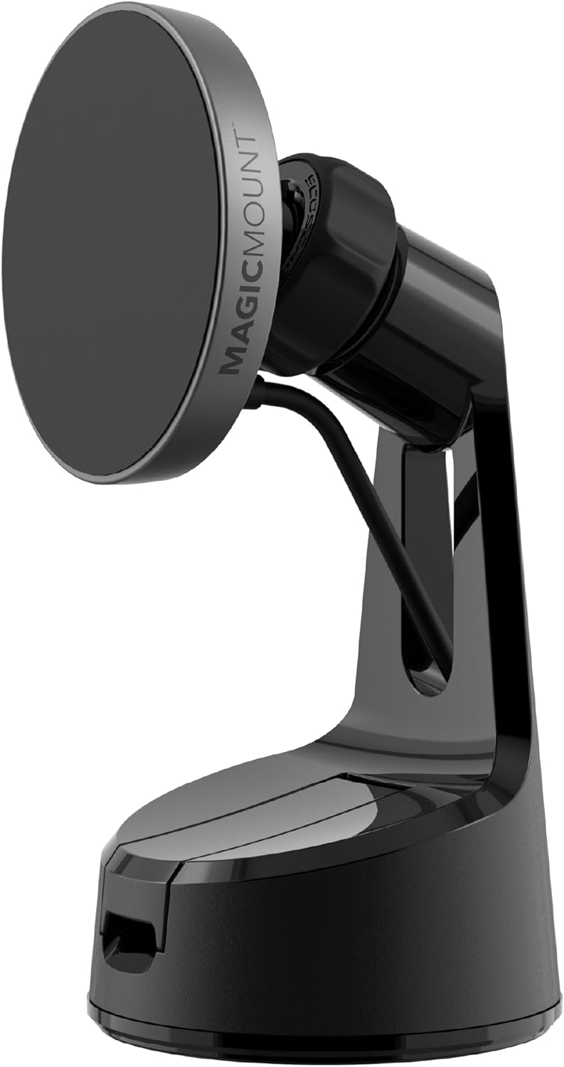 Scosche MPQMD-SP MagicMount Charge Pro Qi2 Fast Wireless Charging MagSafe Car Mount Charger, 15W Magnetic Cell Phone Holder for Car Dashboard Compatible with iPhone 16/15/14/13/12 Pro Max Plus, S25