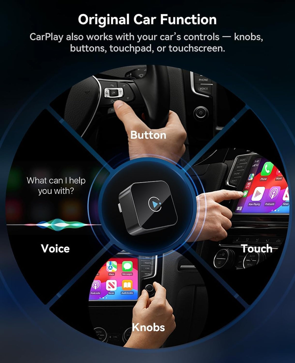 Wireless CarPlay Adapter 2 in 1 2026 Upgraded for Factory Wired carplay
