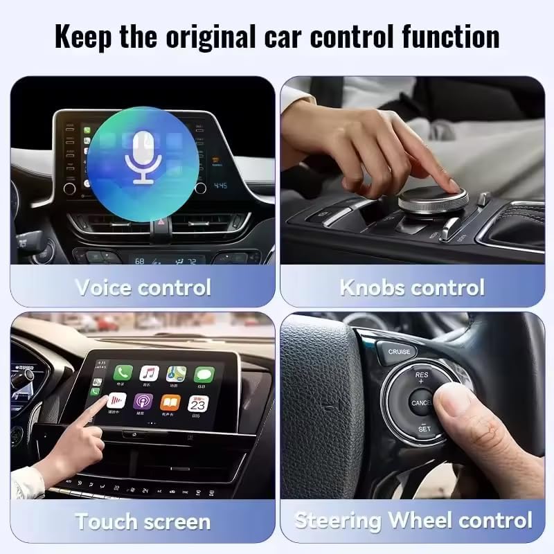 Wireless CarPlay Adapter for Apple iPhone, Plug & Play USB-A/Type-C Port