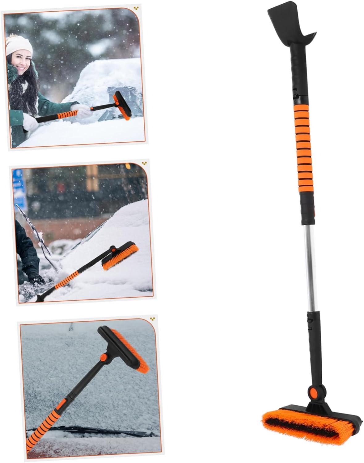 Extendable Snow Scraper Rotatable Ice Brush for Cars Trucks and Suvs Versatile Snow Remover Tool for Driving