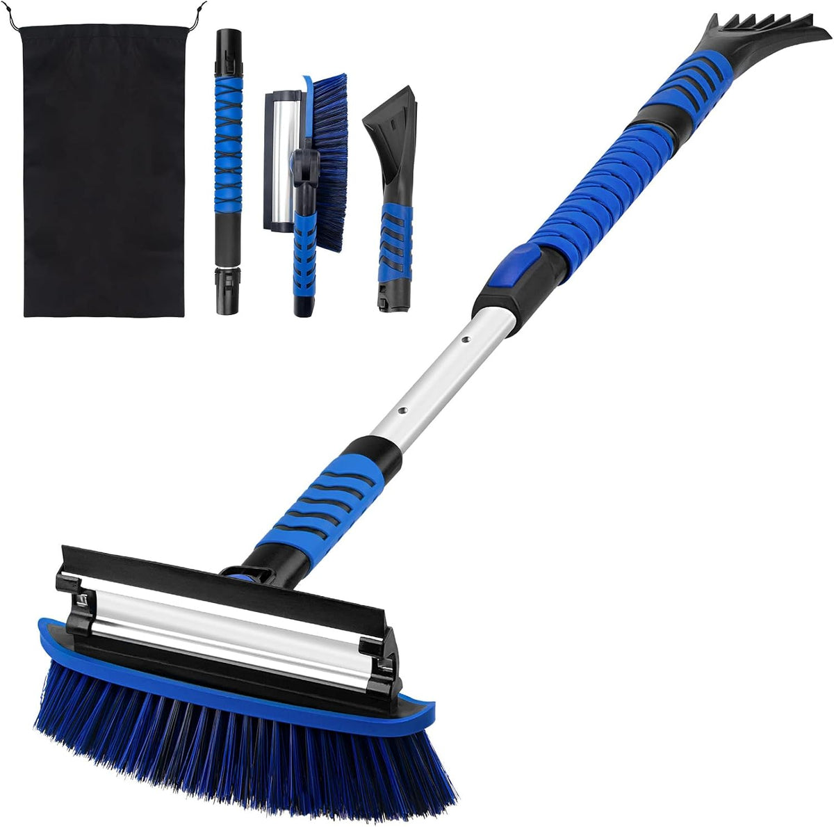 anngrowy 32" Snow Brush for Car Ice Scraper for Windshield Car Scraper Brush for Ice and Snow Scraper with Brush Extendable Long Snow Removal Brush for Trucks SUV Snow Broom Cleaner for Car