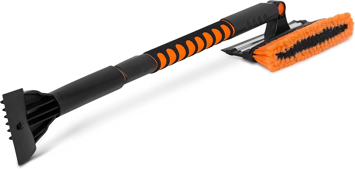 BIRDROCK HOME 39" Extendable Snow Brush with Detachable Ice Scraper for Car - Portable Snow Removal Tool for Windshield & Vehicles - Flexible Handle, Ergonomic Grip, 11" Wide Squeegee & Bristle Head