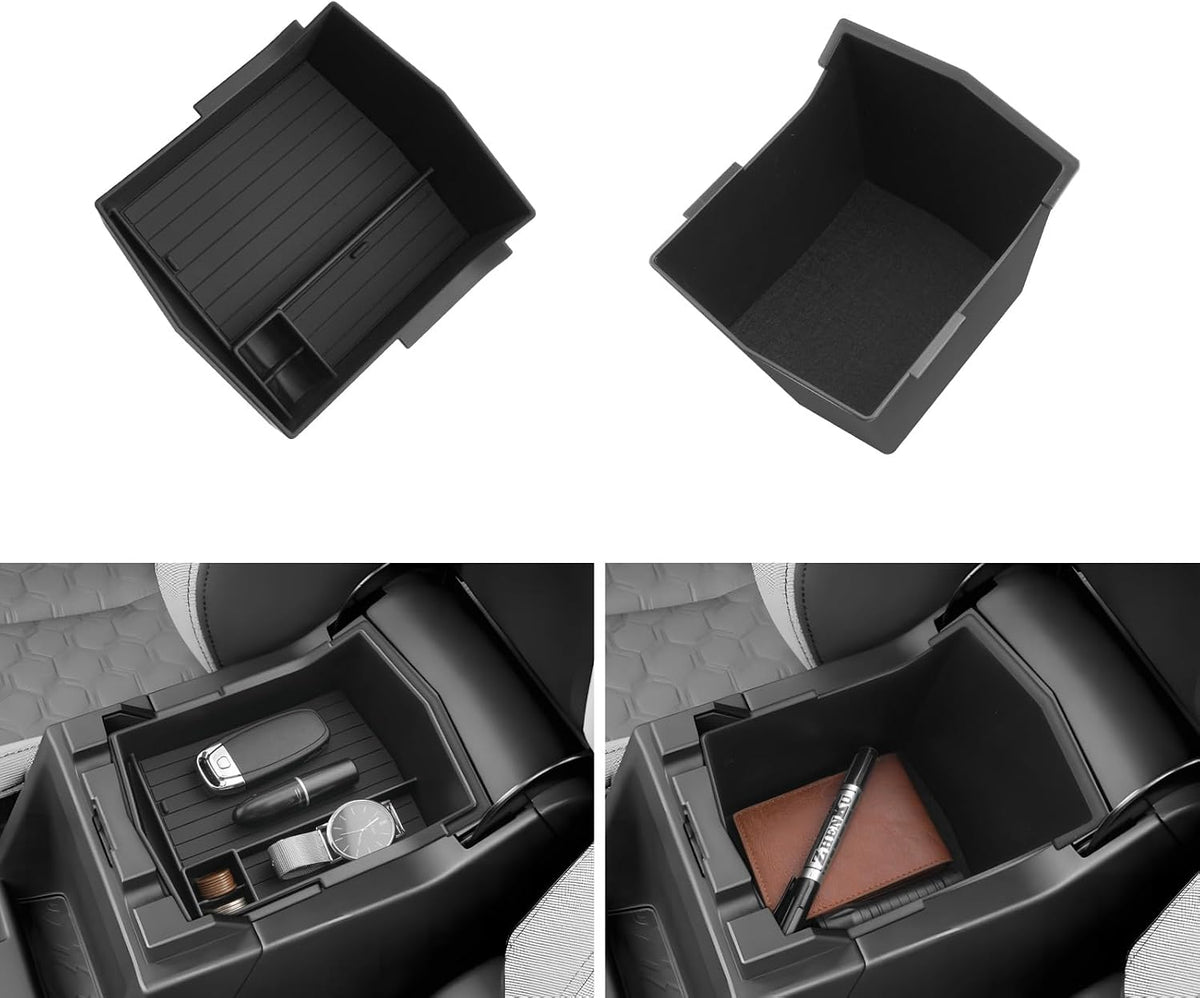 LUWU for 2025 2026 Subaru Forester Accessories for 2025 Forester Base/Sport/Limited Armrest Console Secondary Storage Box Insert Tray ABS Material Black 2-Pack(Not for 2026 Touring/Wilderness/Premium)