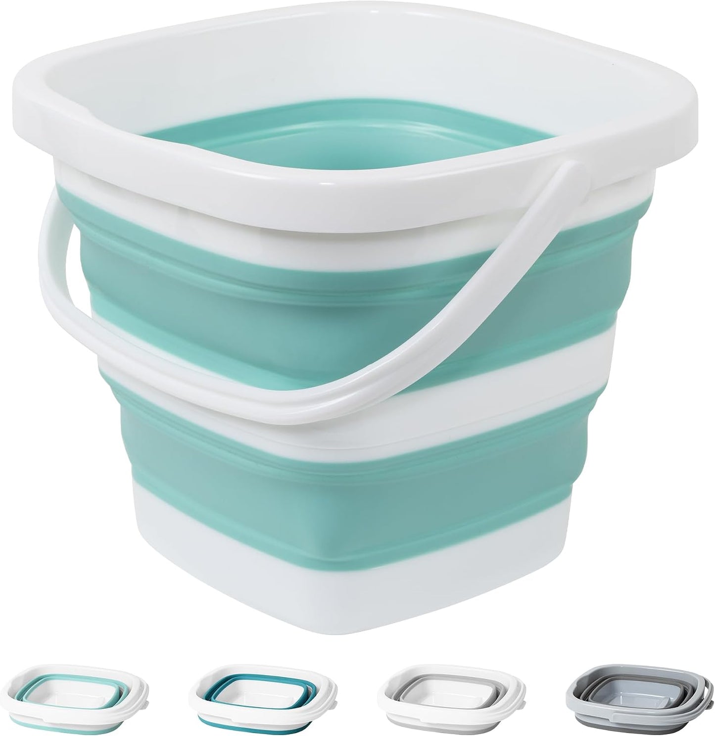 Collapsible Bucket, 2.6 Gallon 10L Mop Bucket for Cleaning, Car Washing, Portable Plastic Tub for Camping, RV, Beach, Fishing, Garden, Indoor and Outdoor Space Saving Wash Basin Ice Buckets