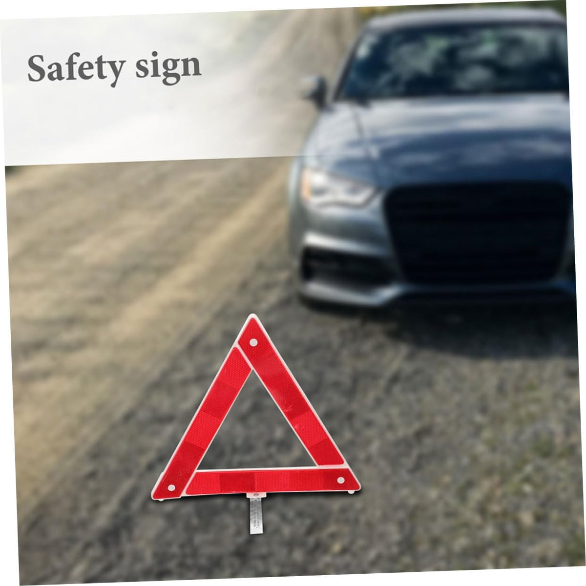PRETYZOOM 2pcs Reflective Triangle Warning Sign for Vehicle Highway Safety