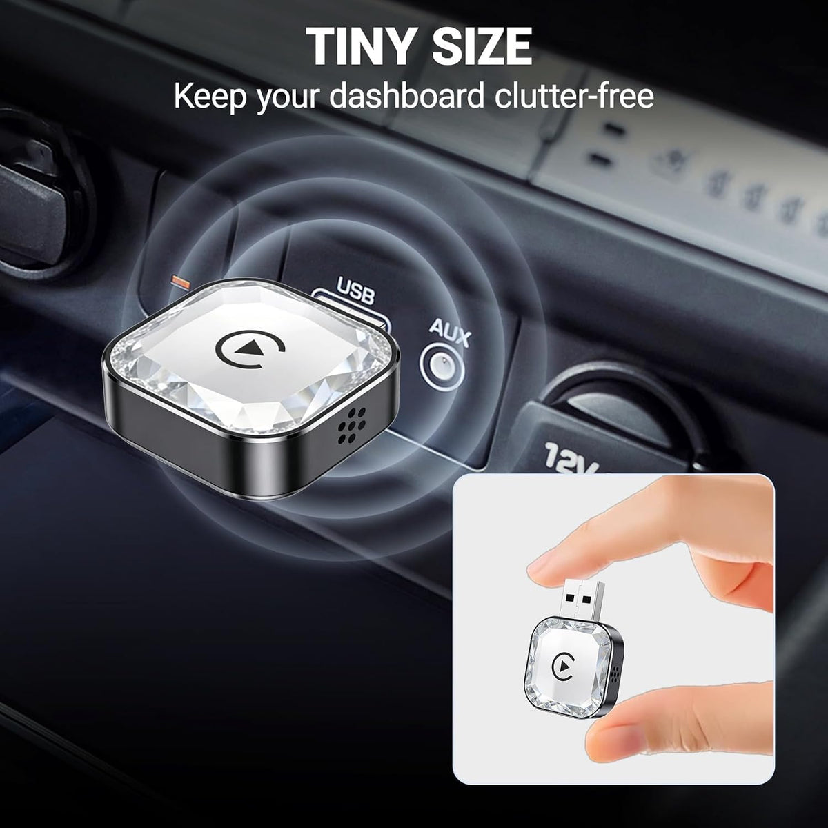2026 Wireless CarPlay Android Auto Adapter, 2-in-1 Wireless CarPaly Dongle, Fast Auto-Connect, Vented Cooling, Plug and Play for OEM Factory Wired CarPlay Vehicles