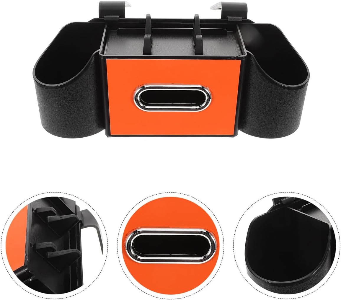 Ciieeo Back Seat Car Organizer with Cup Holder Tissue Box Headrest Hooks Phone and Snack Storage Car Backseat Storage Organizer for Travel SUV Sedan Interior