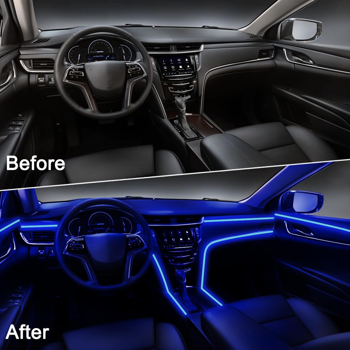 Interior Car Lights APP/Remote Control, 5 in 1 RGB USB Ambient Lighting Kit