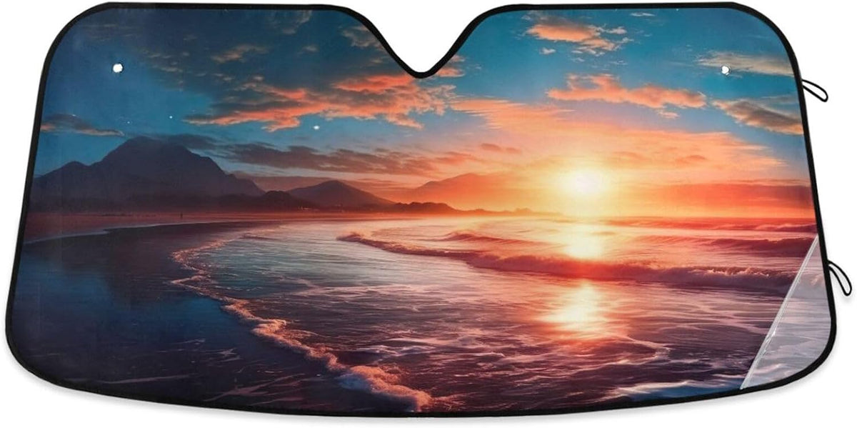 Qilmy Cute Big Eye Penguin Car Windshield Sun Shade Automotive Sunvisor Protector Foldable for SUV Truck Front Window