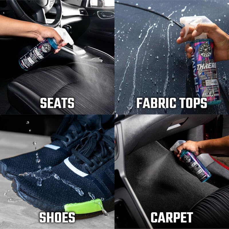 Chemical Guys HydroThread Ceramic Fabric Protectant, Stain Repellent, 16 oz | Works on fabric, carpet & upholstery, keep floor mats looking clean, use with microfiber towel or interior brush