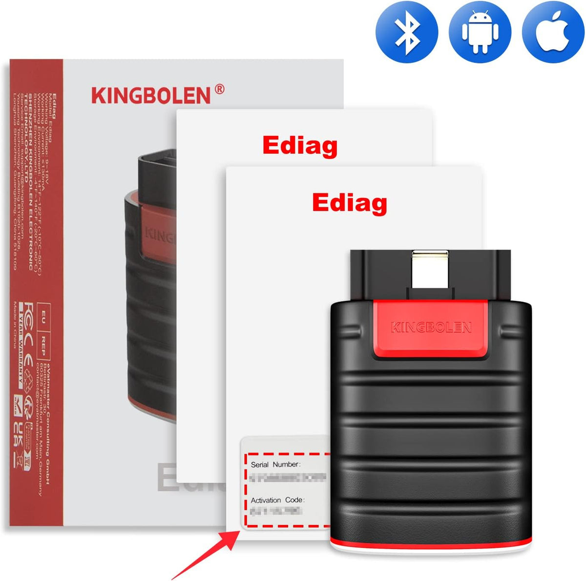 KINGBOLEN Ediag OBD2 Scanner Bluetooth, Full System Bidirectional Scan Tool