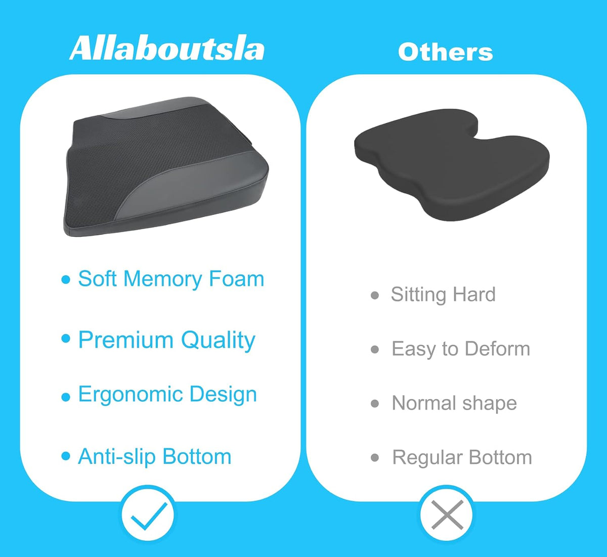 Allaboutsla Car Seat Cushion, Car Seat Cushions for Long Driving