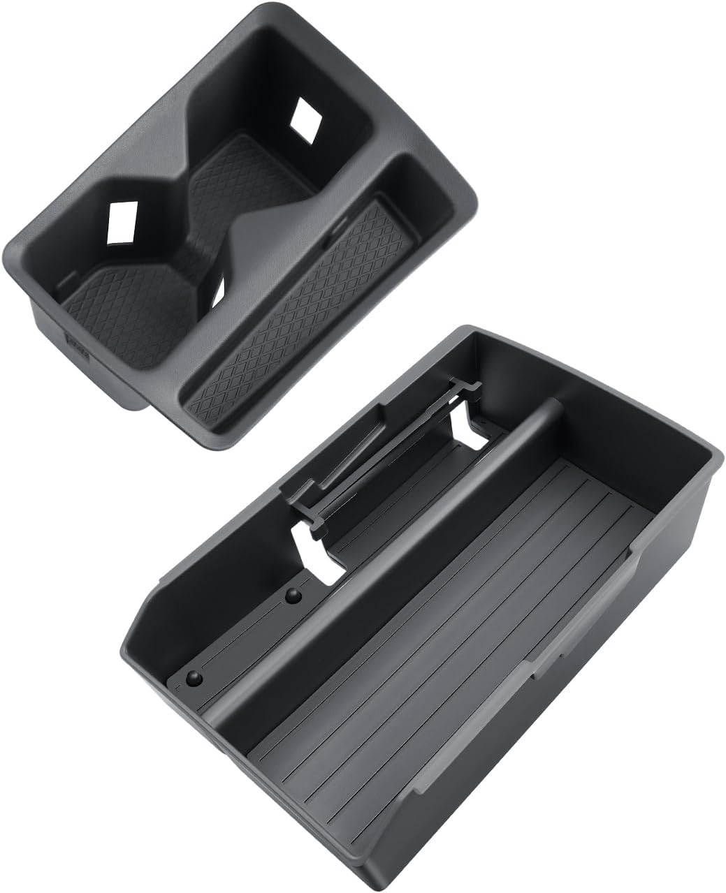 SKTU 2-Pack for 2024 2025 2026 Tesla Cybertruck Center Console Organizer 2024 2025 2026 Cybertruck Console Tray Cybertruck Armrest Tray Tesla Cybertruck 2024 2025 2026 Accessories with Coin Holder