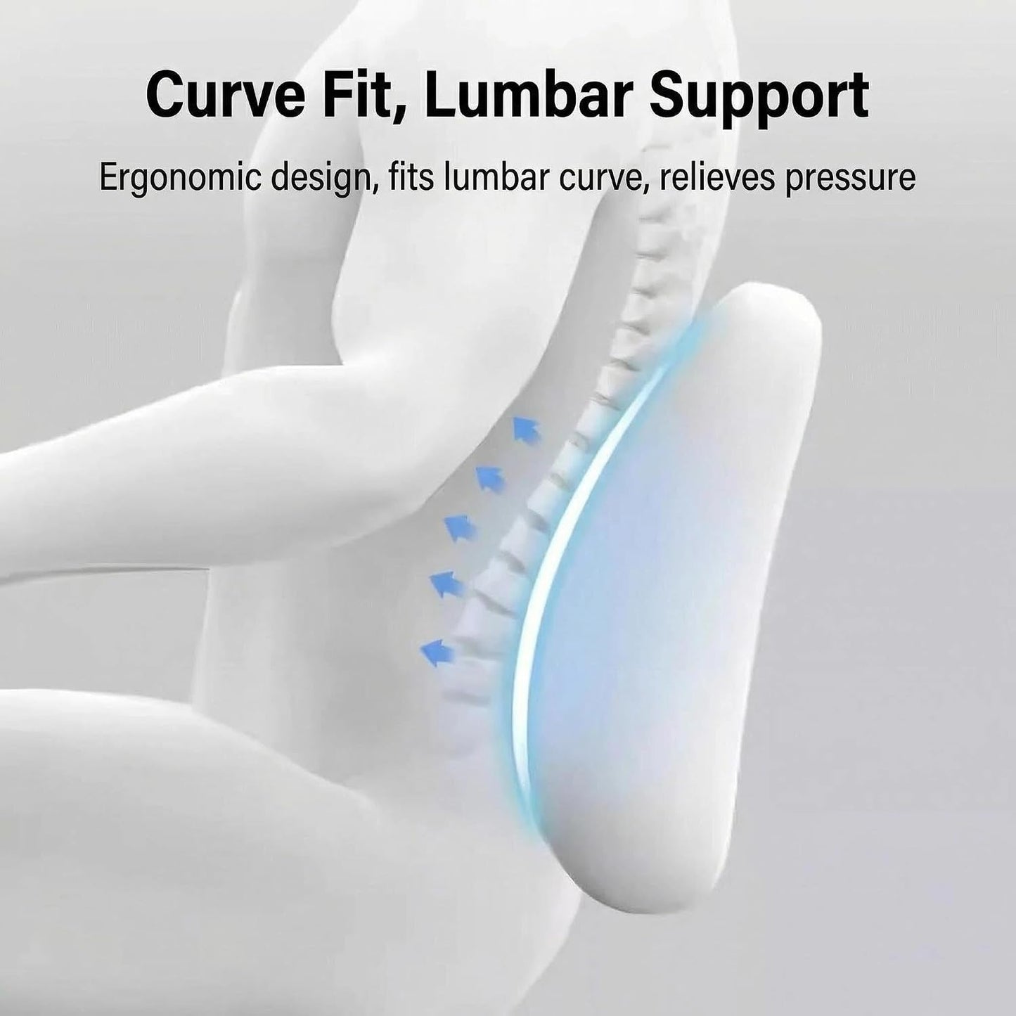 Lumbar Support Pillow Memory Foam Back Cushion for Sciatica & Lower Back Pain Relief Orthopedic Posture Corrector for Office Chair Gaming Chair Car Seat Breathable Washable Dark Gray