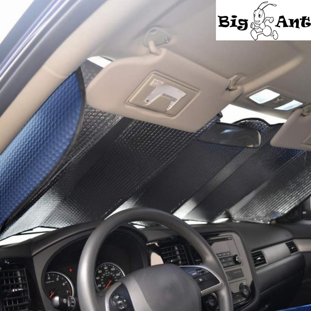 Windshield Sunshade Car Foldable UV Ray Reflector Auto Front Window Sun Shade Visor Shield Shade,Keeps Vehicle Cool - Blue (55" x 27.5")
