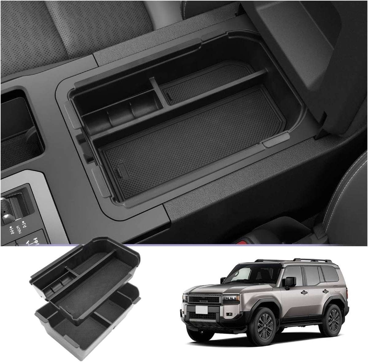 LUWU Tundra & Sequoia Center Console Organizer for 2007-2017 2018 2019 2020 2021 Toyota Tundra & Sequoia Accessories Armrest Console Storage Box Insert Tray ABS Material Black