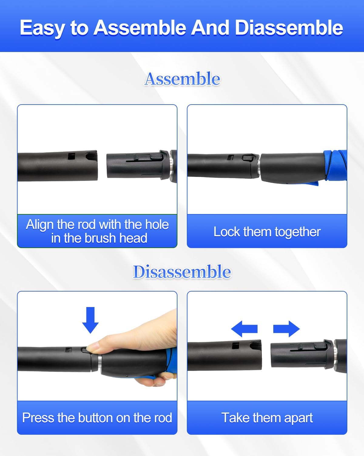 SEAAES 35.5 Inch Extendable Snow Brush for Windshield Ice Scraper - Blue