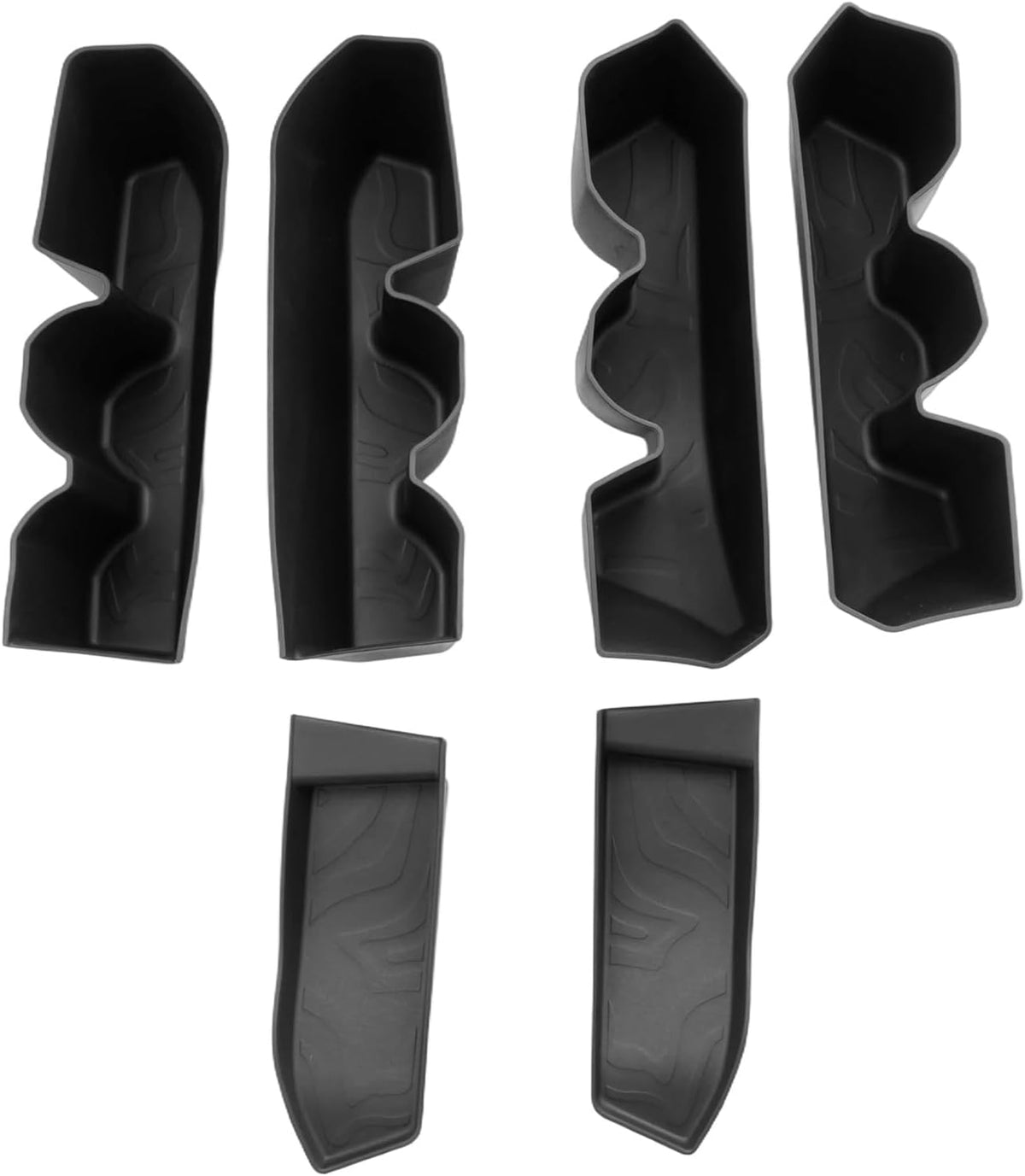 LUWU Door Side Storage Box Compatible with 2025 Toyota 4Runner Accessories Side Organizer Tray 2025 4Runner Center Console Organizer TPE Material Front Storage Box Black 2-Pack