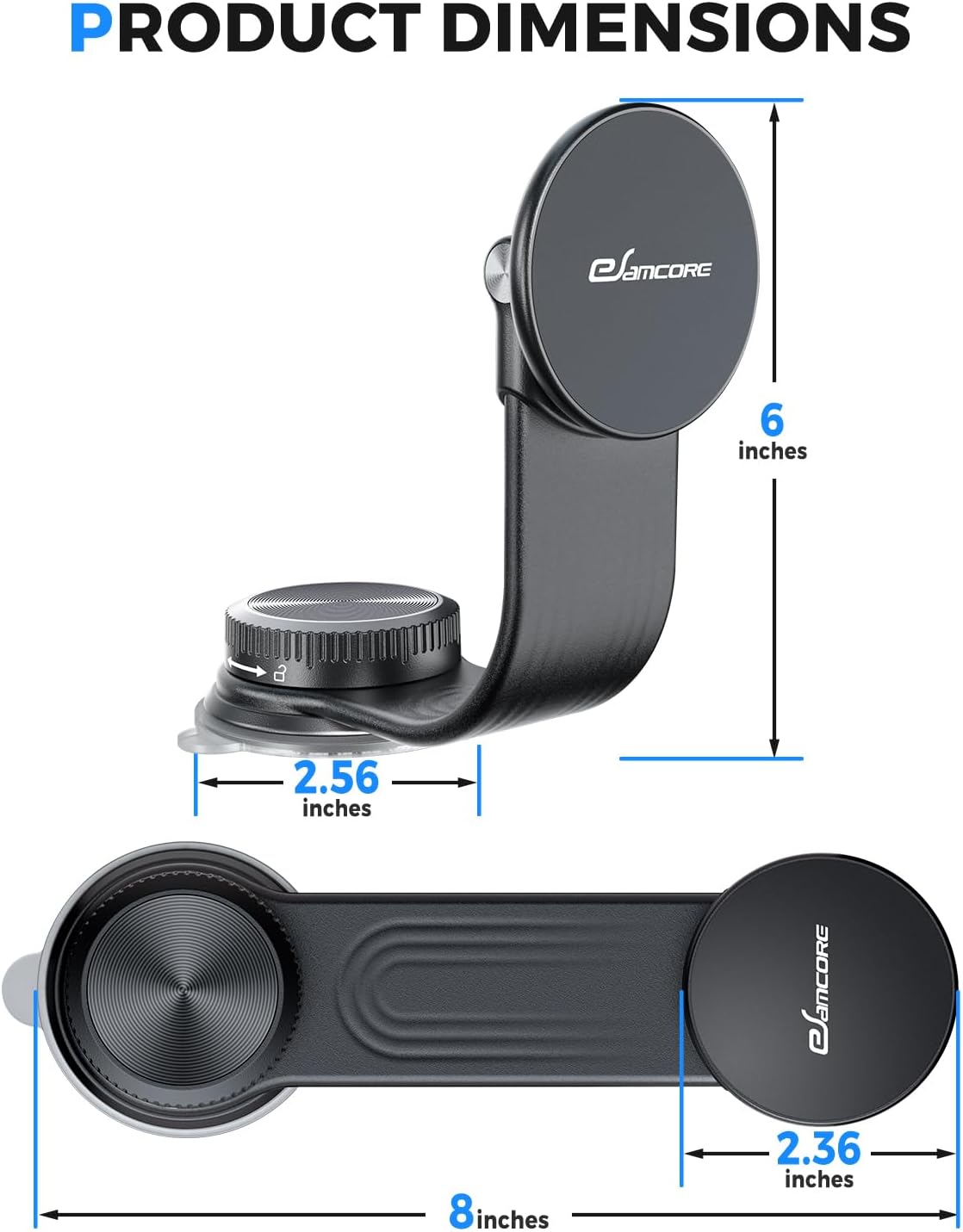 Magsafe Car Mount, Bendable Alloy Arm Magnetic Phone Holders for Your Car