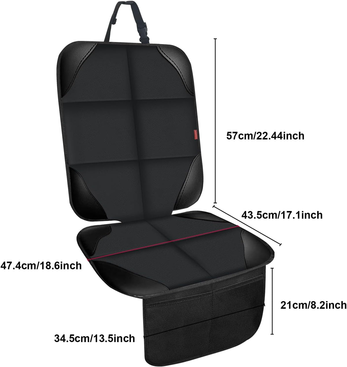 MORROLS Car Seat Protector for Child Seats,1 Pack Car Seat Cushion,Waterproof Fabric Car Seat Covers for Non-Slip Backing Mesh Pockets for Baby,Pet,SUV, Sedan and Trunk(Black)