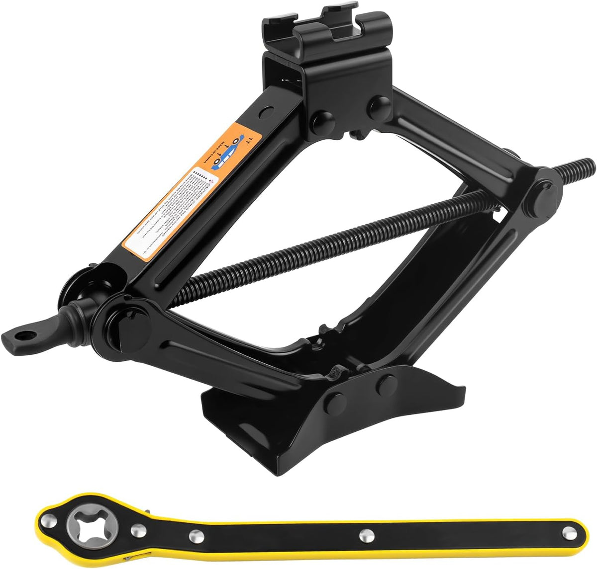 2T Scissor Jack for Car Tool Kit,Heavy Duty Car Tire Changing Kit for Automotive Lifting with Ratchet Wrench & Lug Wrench,Sturdy Cars Jack Kits Automotive Tools Lift Range 3.93-15.35"