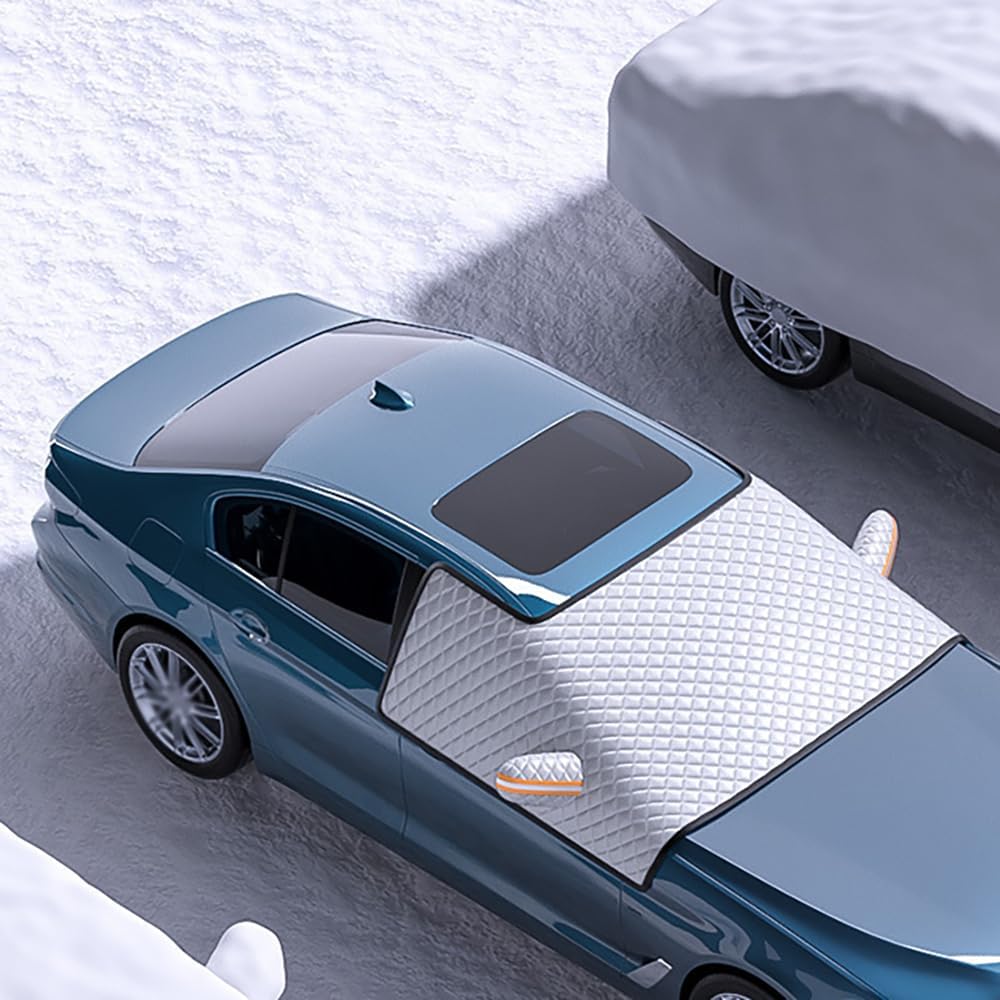 3-Side Winter Car Windshield Snow Cover for Toyota Corolla Cross 2021-2025 SUV 5-Seater, Sun Rain Snow Frost Protector with Magnetic Edges & Mirror Covers,L(175 * 115cm)