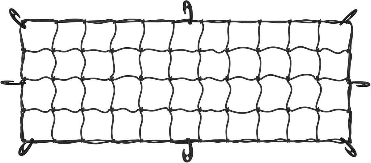 ARKSEN 36" x 48" Heavy Duty Tangle-Free Nylon Cargo Net (6" x 6" Mesh) Universal Bungee Stretches for Pickup, Truck, Bed, SUV, Roof Rack & Travel Luggage Rack