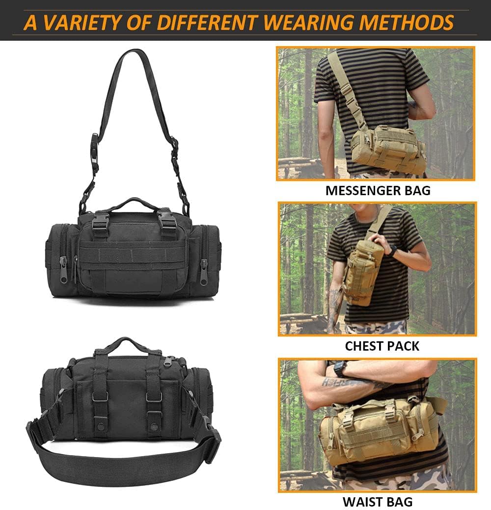 Upgrade Tactical Molle Seat Back Organizer with 5 Detachable Pouches, Universal Car Seat Back Bag Vehicle Organizers Panel Protector for Car Truck Jeep Vehicle (Black)