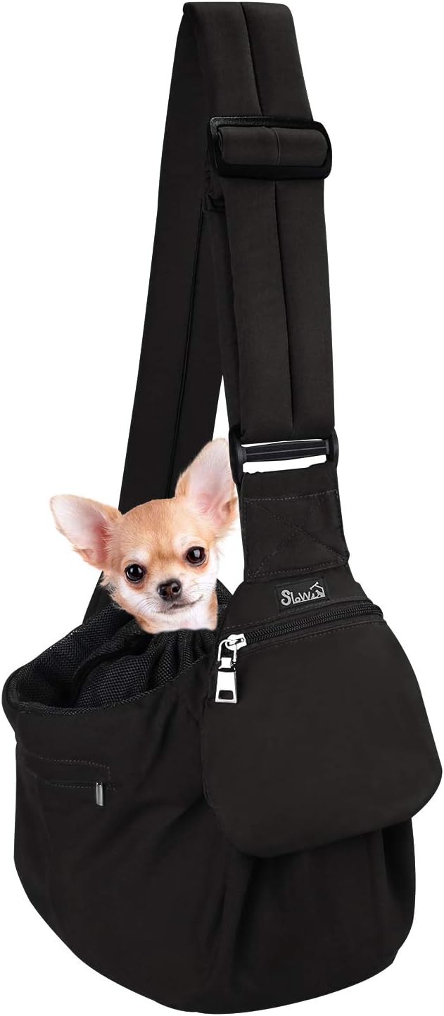 SlowTon Pet Carrier, Hard Bottom Support & Adjustable Padded Shoulder Strap