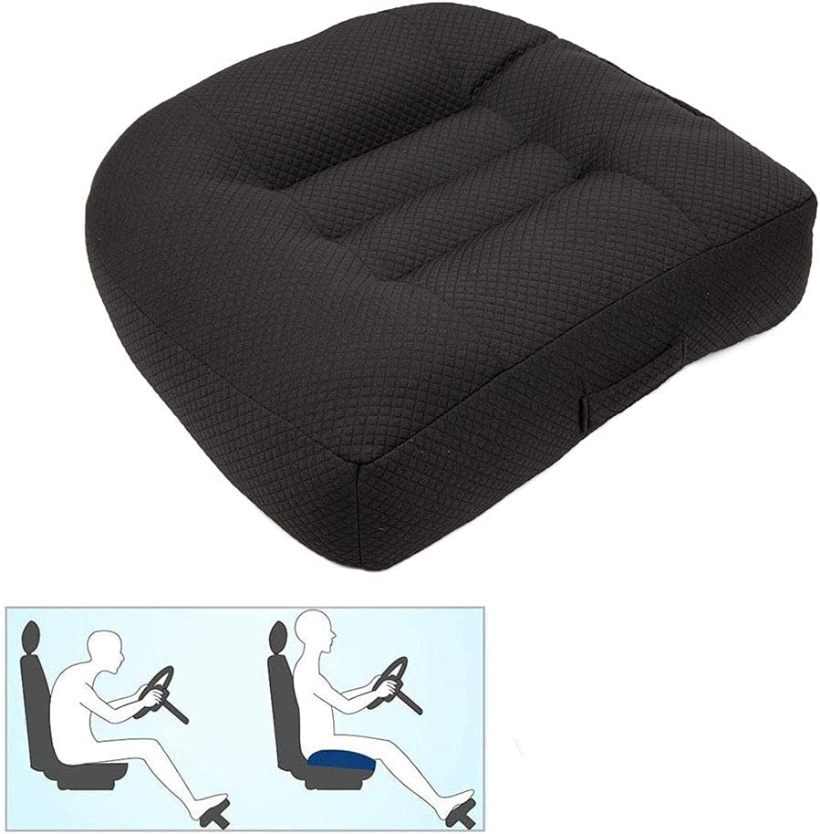 Srutirbo Car Booster Seat Cushion Heightening Height Boost Mat, Breathable Mesh Portable Car Seat Pad Angle Lift Seat for Car, Office,Home (Black)