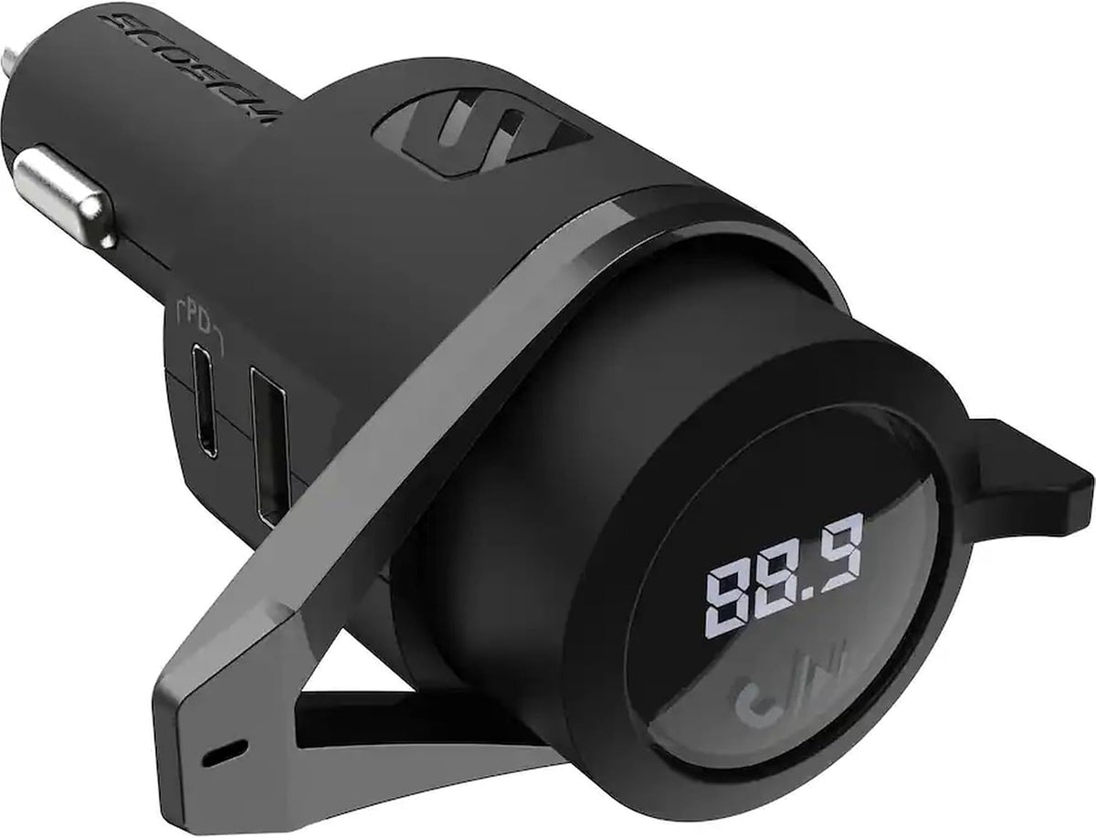 Scosche BTFM2A BTFREQ Universal Bluetooth Hands-Free Car Kit with Digital FM Transmitter and 12-Watt USB Car Charger, Stream Smartphone Audio