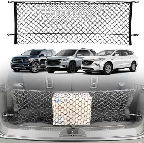 Envelope Style Trunk Mesh Cargo Net for GMC Acadia Buick Enclave Chevy Traverse 2010-2025, Automotive Exterior Accessories - Premium Car Storage Organizers, Cargo Bed Net For Pickup Truck
