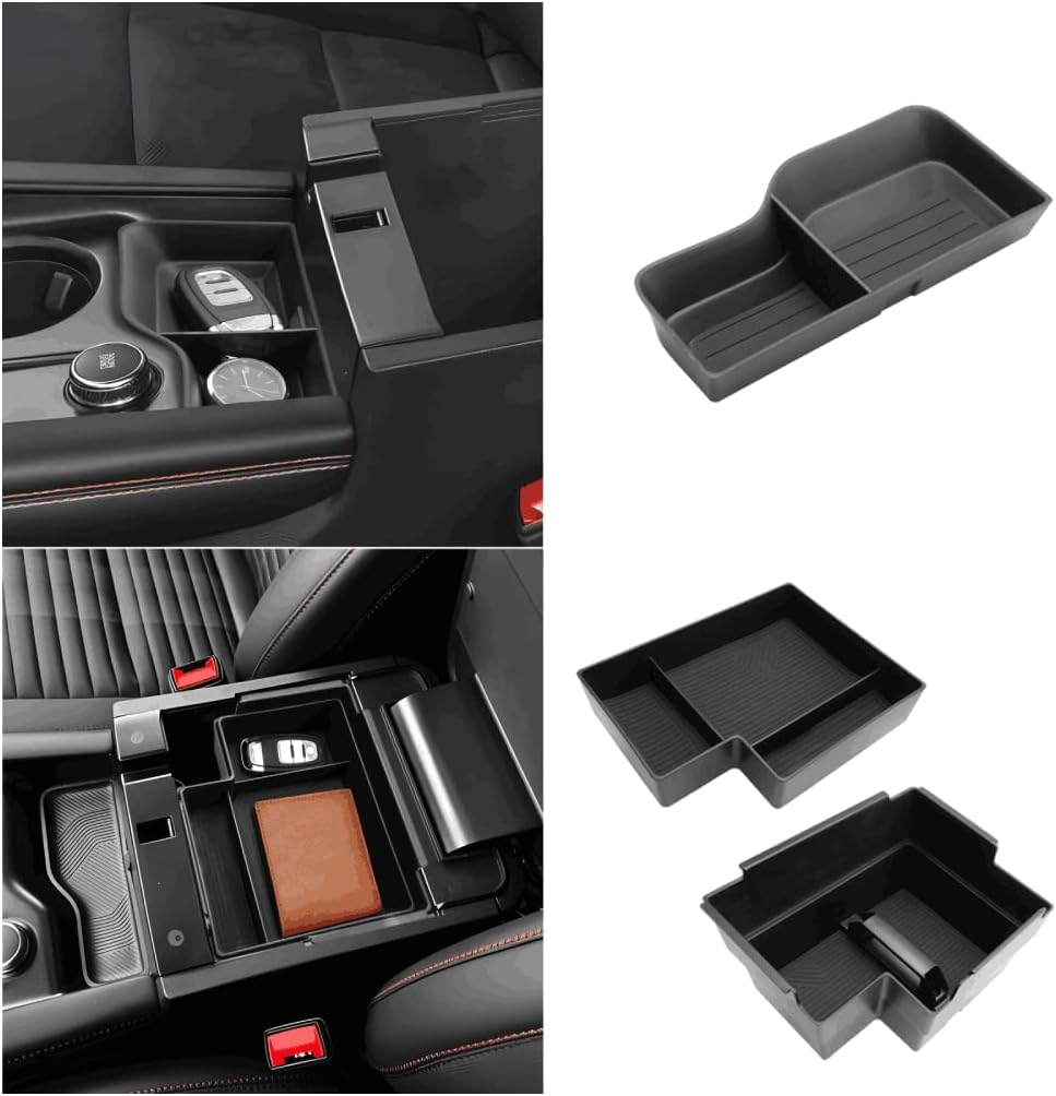 LUWU 2026 Mustang Mach E Dashboard Storage Tray Compatible with Ford Mustang Mach E 2021-2026 Accessories Center Console Display Box Hidden Organizer Tray Behind Screen (Only Fit for 15.5inch Screen)