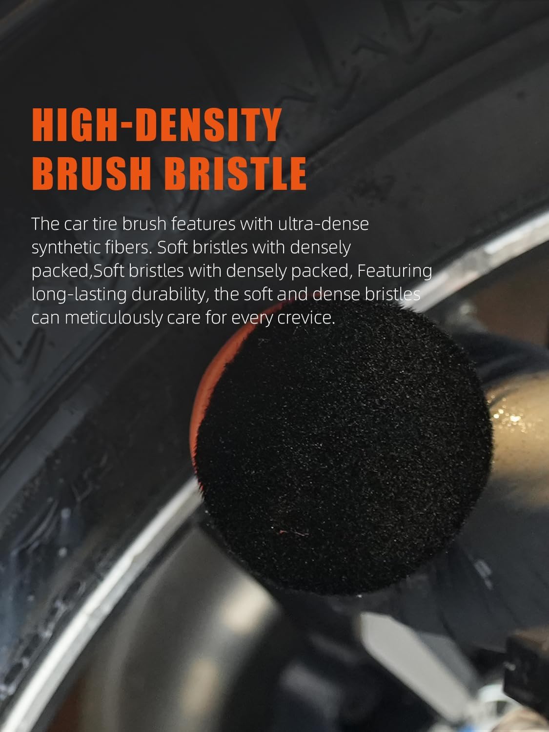 SPTA Tire Soft Shine Applicator Brush, Reusable Tire Shine Applicator Brush, Soft Bristle Tool for Application, Ergonomic Grip,Mess-Free Gel & Liquid Tire Dressing Brush for Trim and Rubber Surfaces