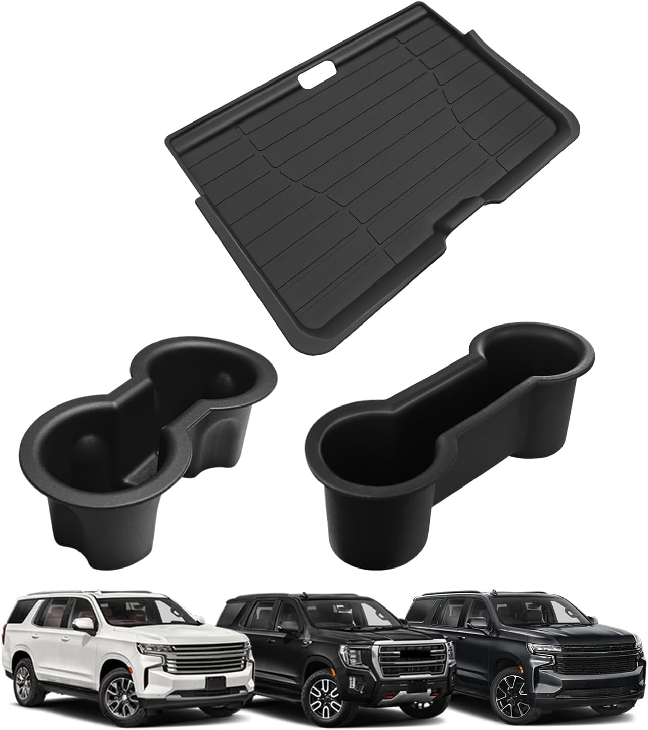 Muslogy Dashboard Storage Box Compatible with 2021 2022 2023 2024 GMC Yukon Chevy Tahoe Suburban Accessories Insert Behind Screen Console Organizer for Tahoe Suburban 2021-2024 Not for Denali(Brown)