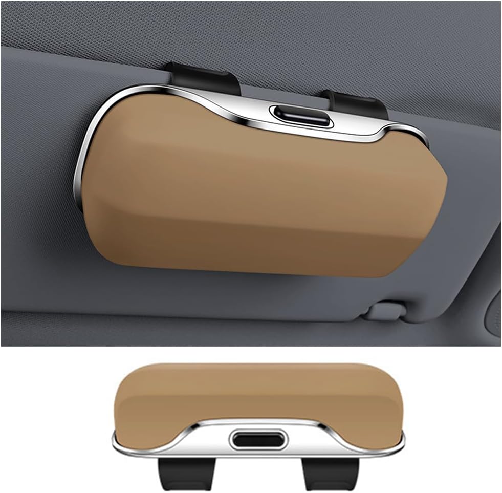 Car Visor Sunglasses Holder, Convenient Vehicle Eyeglasses Hanger Organizer Holder Box, Auto Interior Sunvisor Glasses Storage Protection Case, Universal for SUV Sedan Truck (Gray)