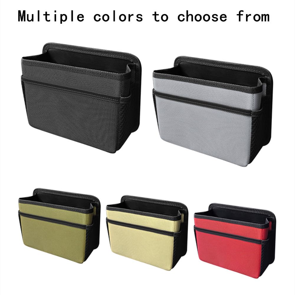 Car Trash Can, Foldable Multifunctional Hanging Storage Box Trash Can with a Roll of Garbage Bag, Multi Pocket Design Suitable for Car, Home, and Office Car Trash Cans (Black)