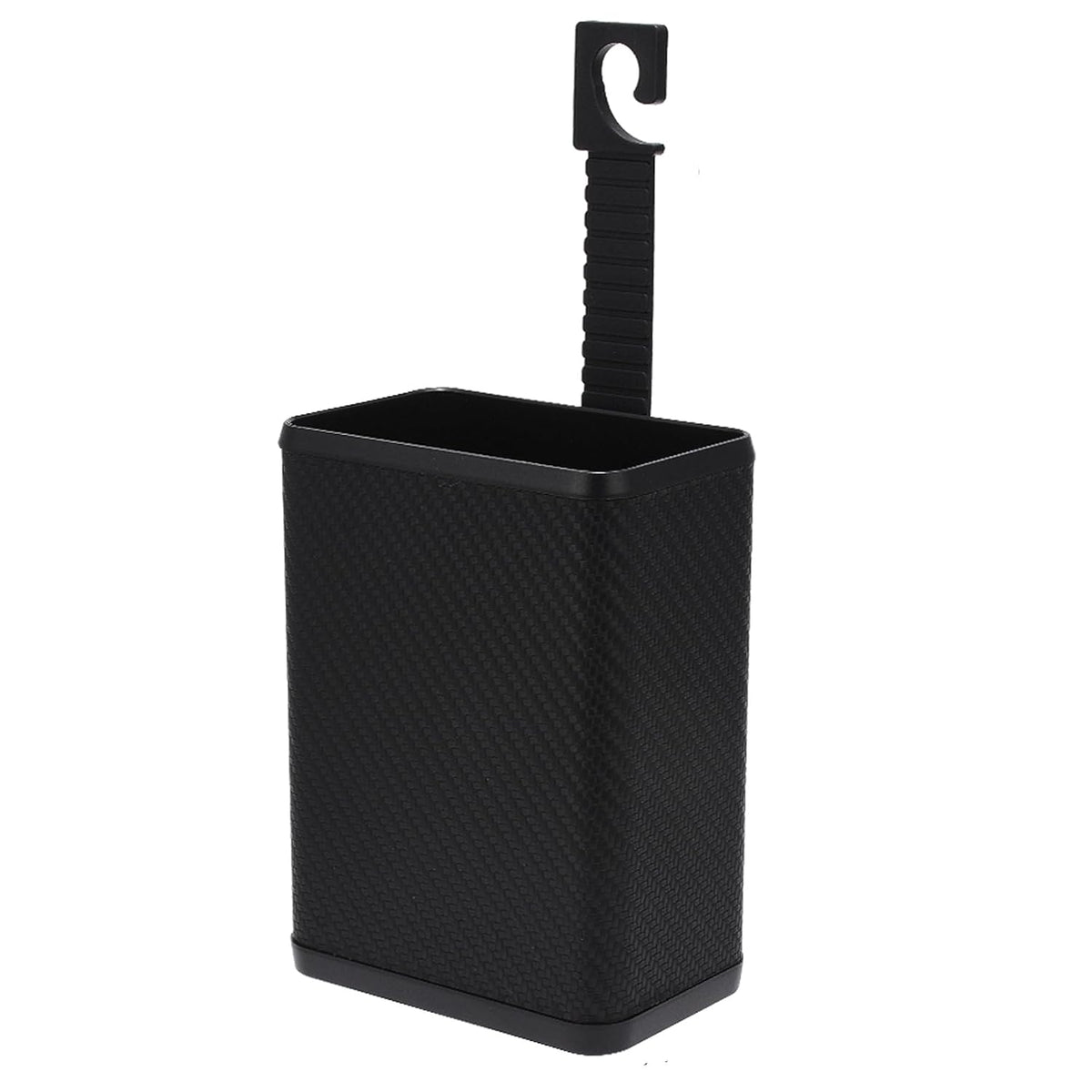 Mini Car Trash Can Multifunctional Car Mounted Garbage Bin Storage Box with Back Clip and Hanging Hook for Car Door Back Seat, Beige