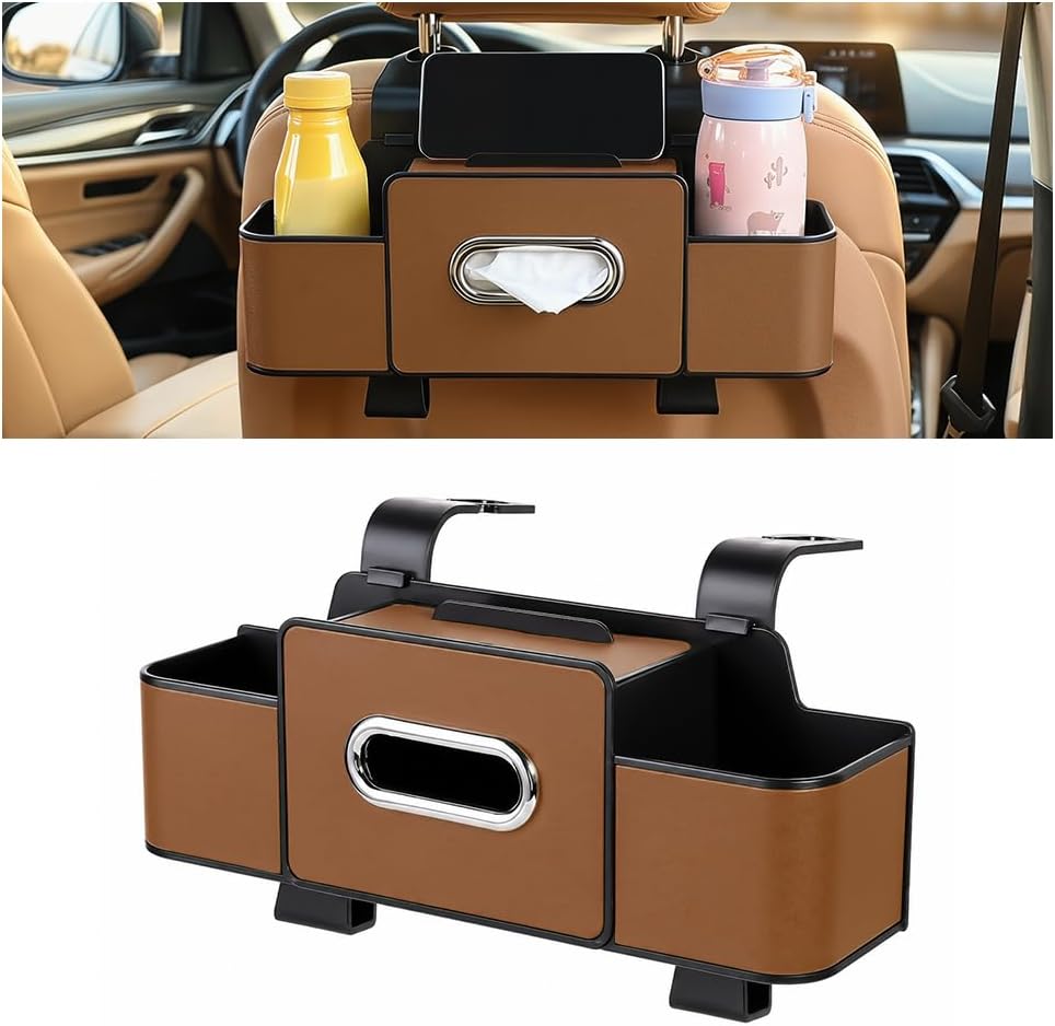 4-in-1 Car Backseat Organizer, Beige